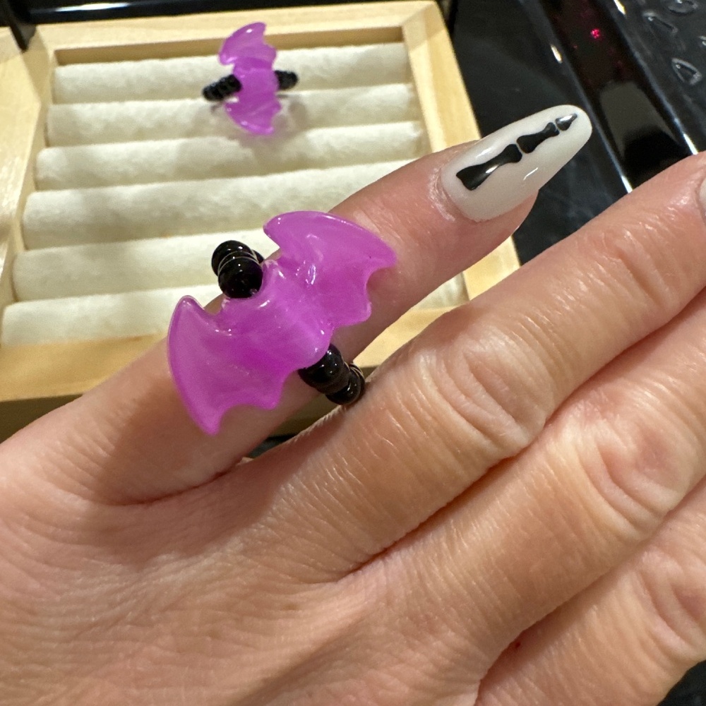Handmade Glow in the dark bat 🦇 rings!